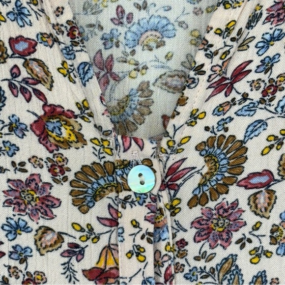 J. Jill Desert Floral Button Front Boho Maxi Dress Women Large Peasant Pockets - Picture 6 of 8